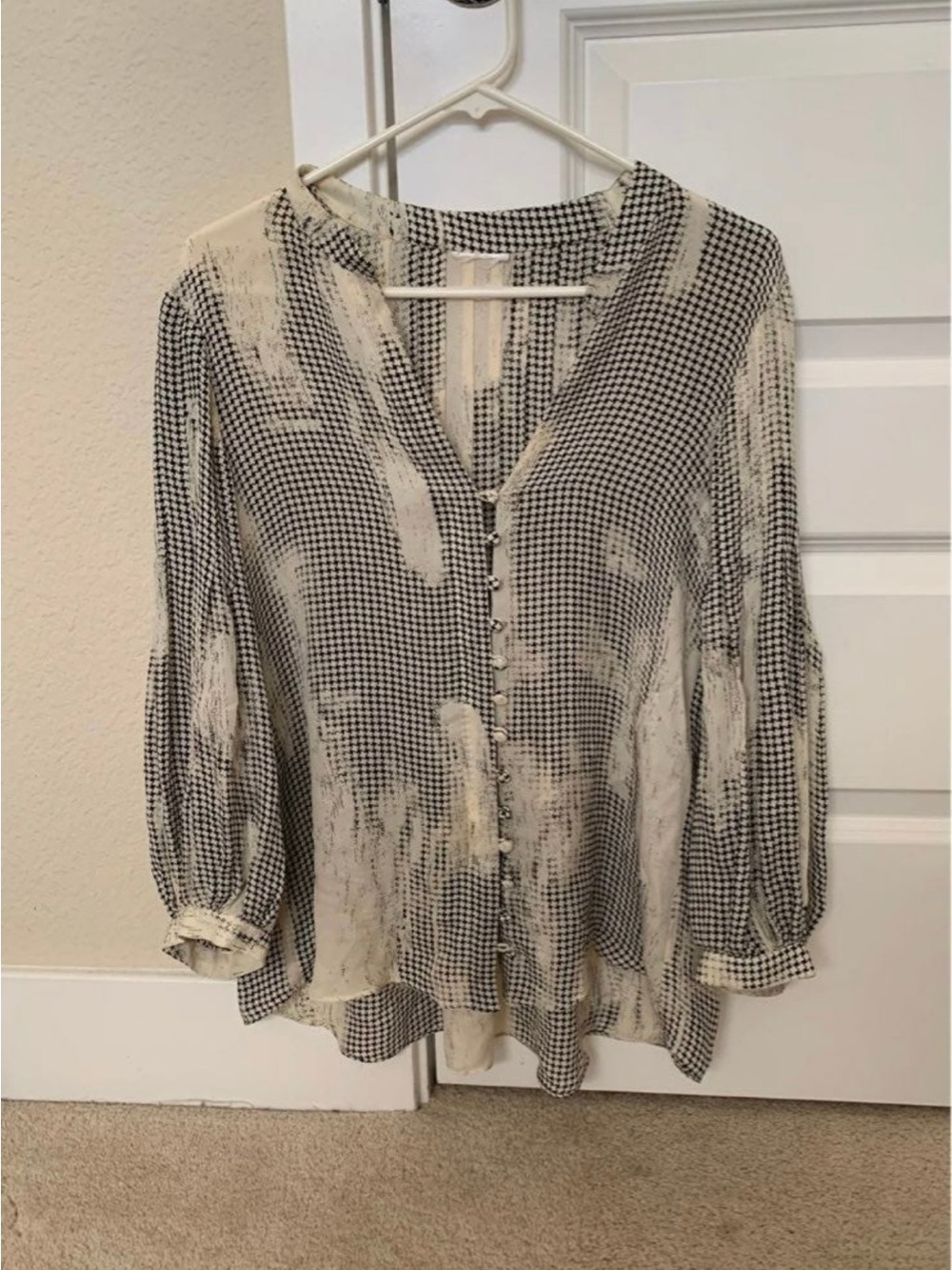3 for $15! Unique 100% Silk print blouse M